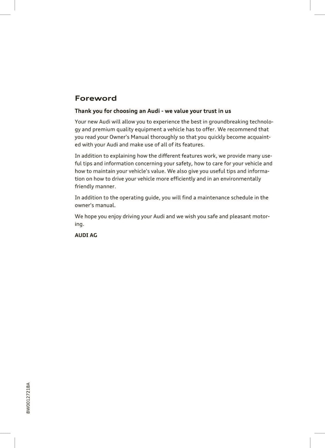 2017 Audi A4 Owner's Manual | English US