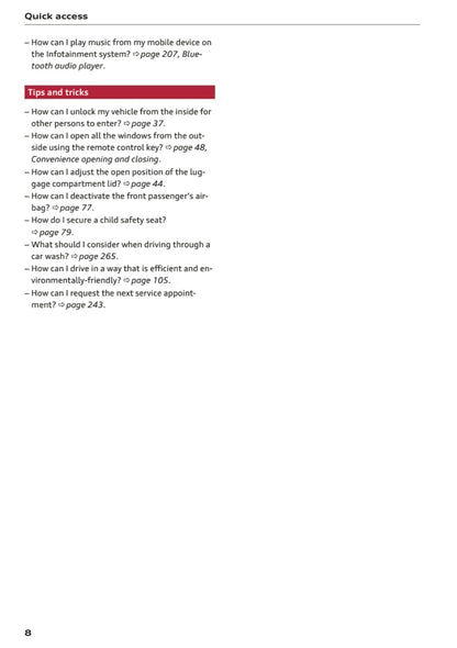 2024 Audi A4 Owner's Manual | English US