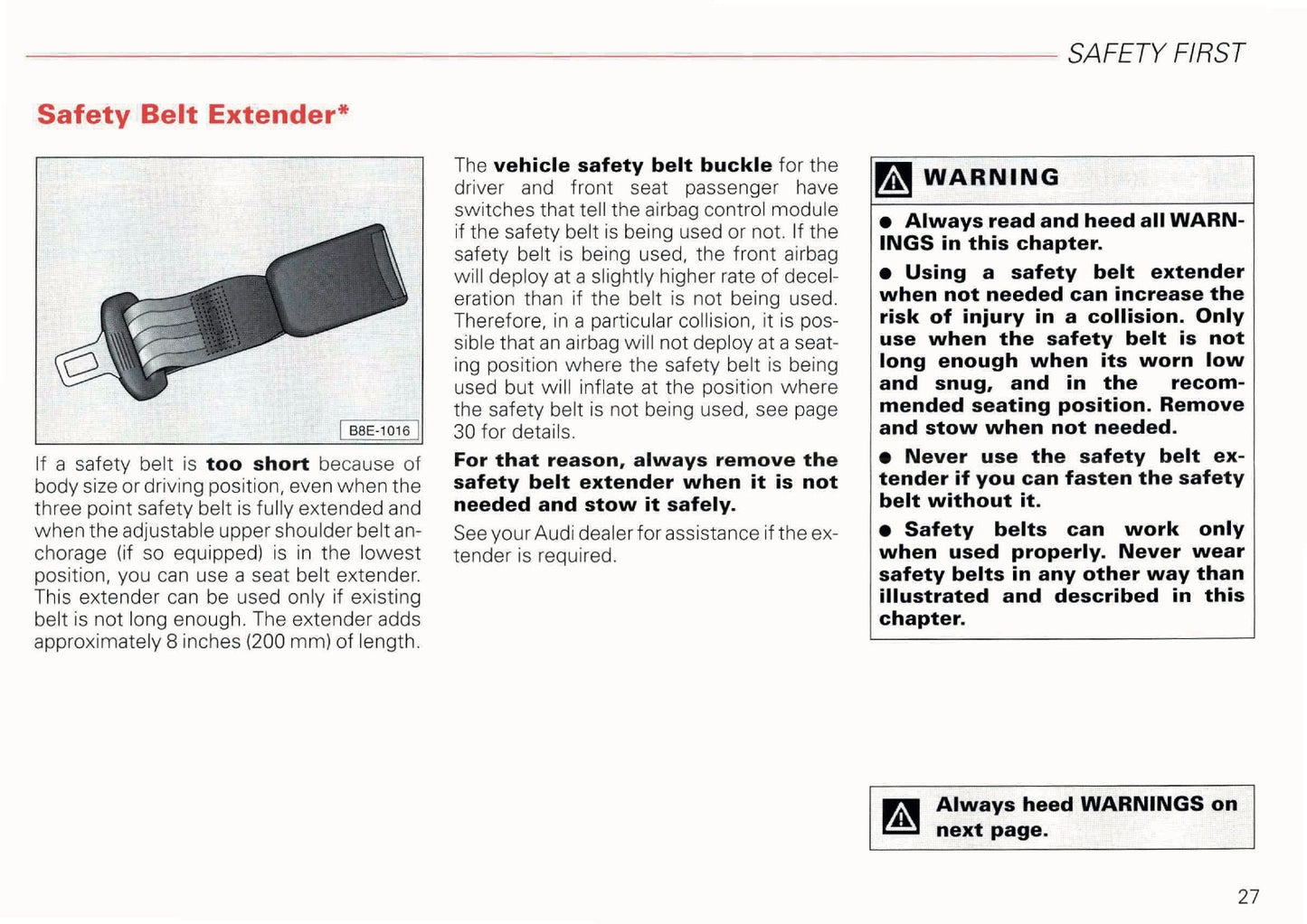 2002 Audi A6 Avant Owner's Manual | English US