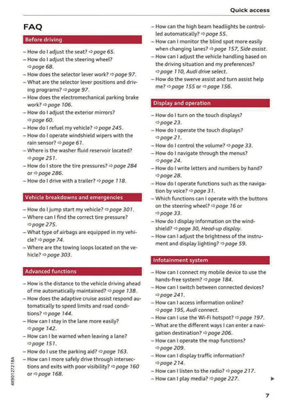 2024 Audi A7 Owner's Manual | English US