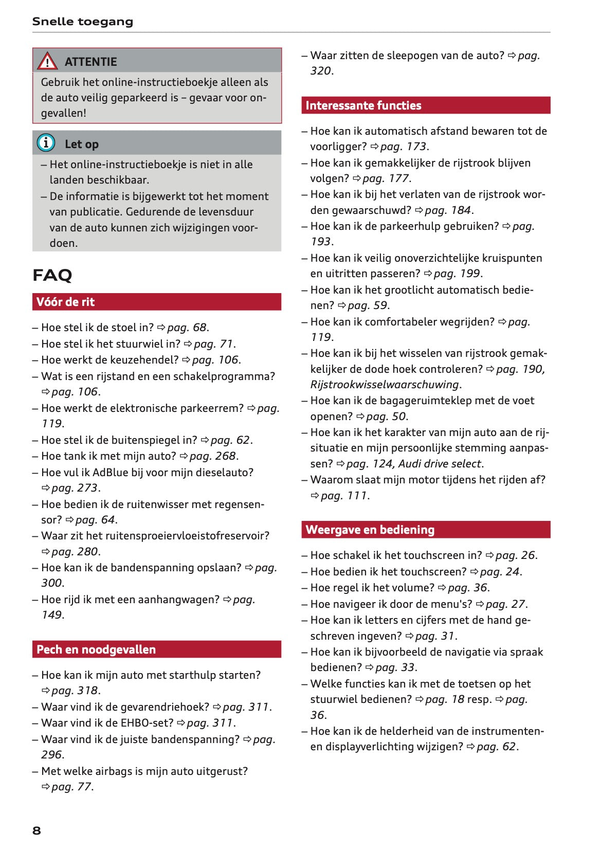 2023-2024 Audi Q3 Owner's Manual | Dutch
