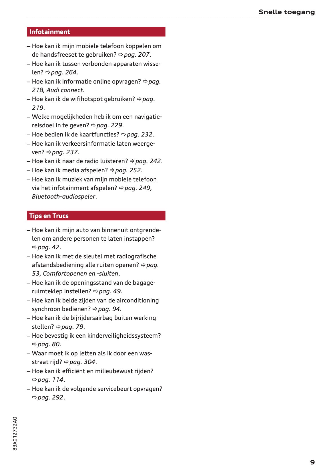 2023-2024 Audi Q3 Owner's Manual | Dutch