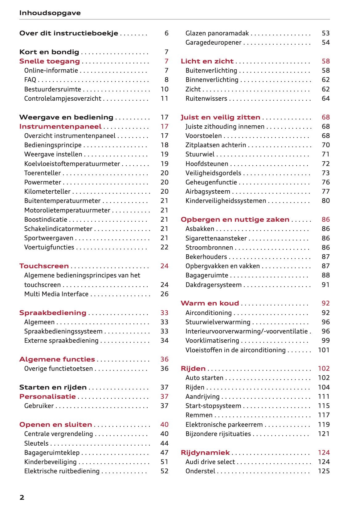 2023-2024 Audi Q3 Owner's Manual | Dutch