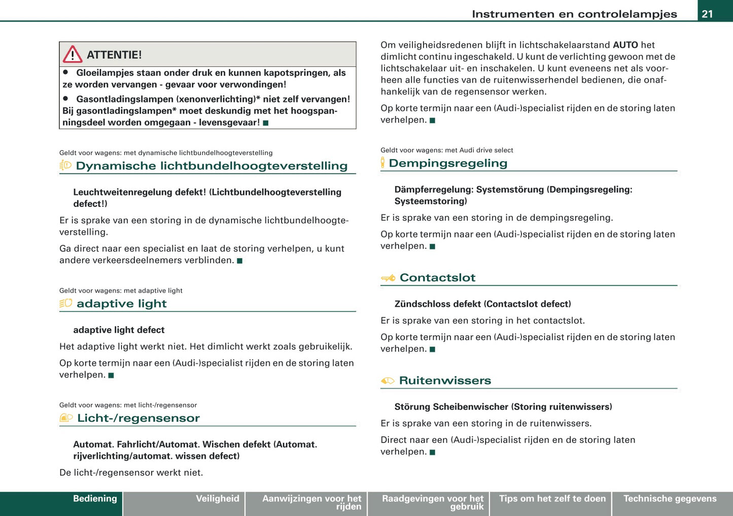 2009 Audi Q5 Gebruikershandleiding | Nederlands