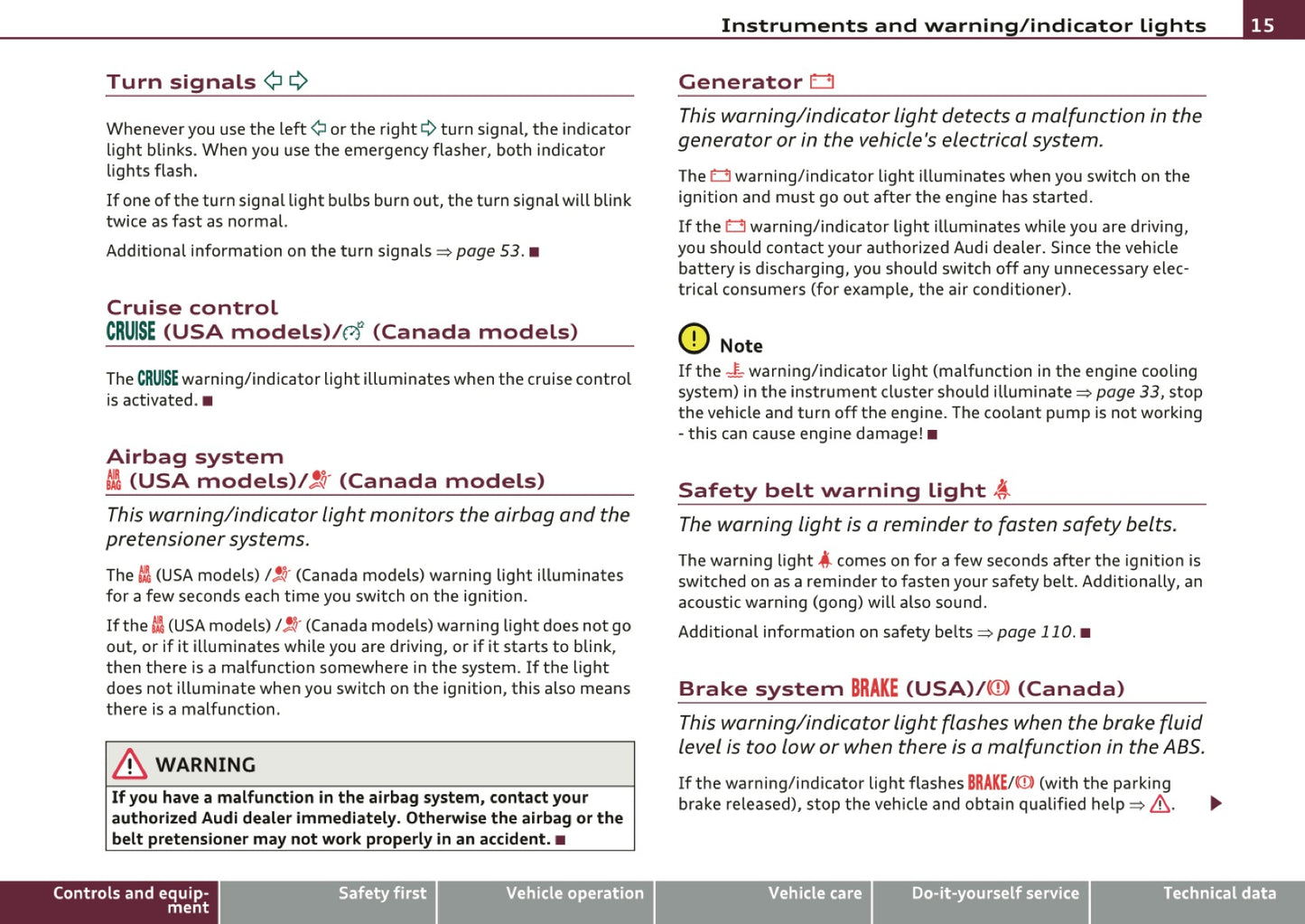 2010 Audi R8 Owner's Manual | English US