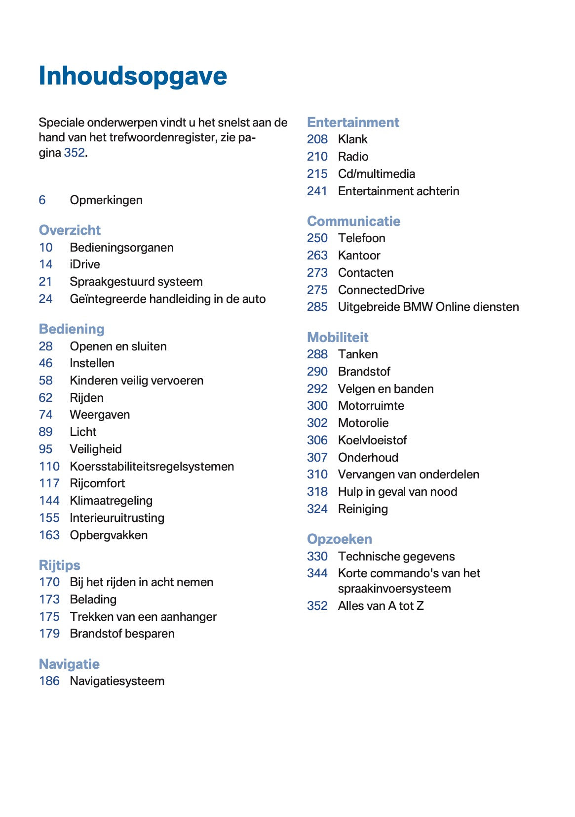 2012 BMW 5 Series Owner's Manual | Dutch