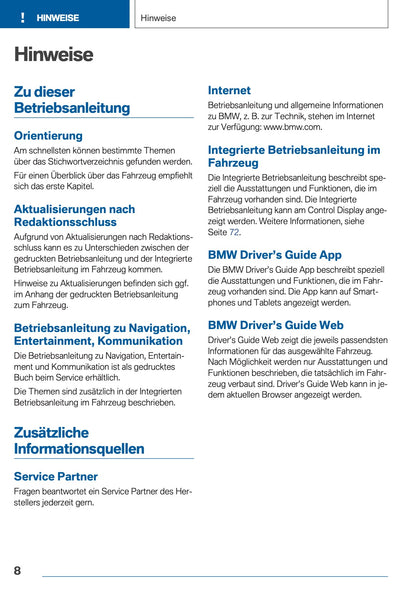 2018 BMW 5 Series Touring Owner's Manual | German