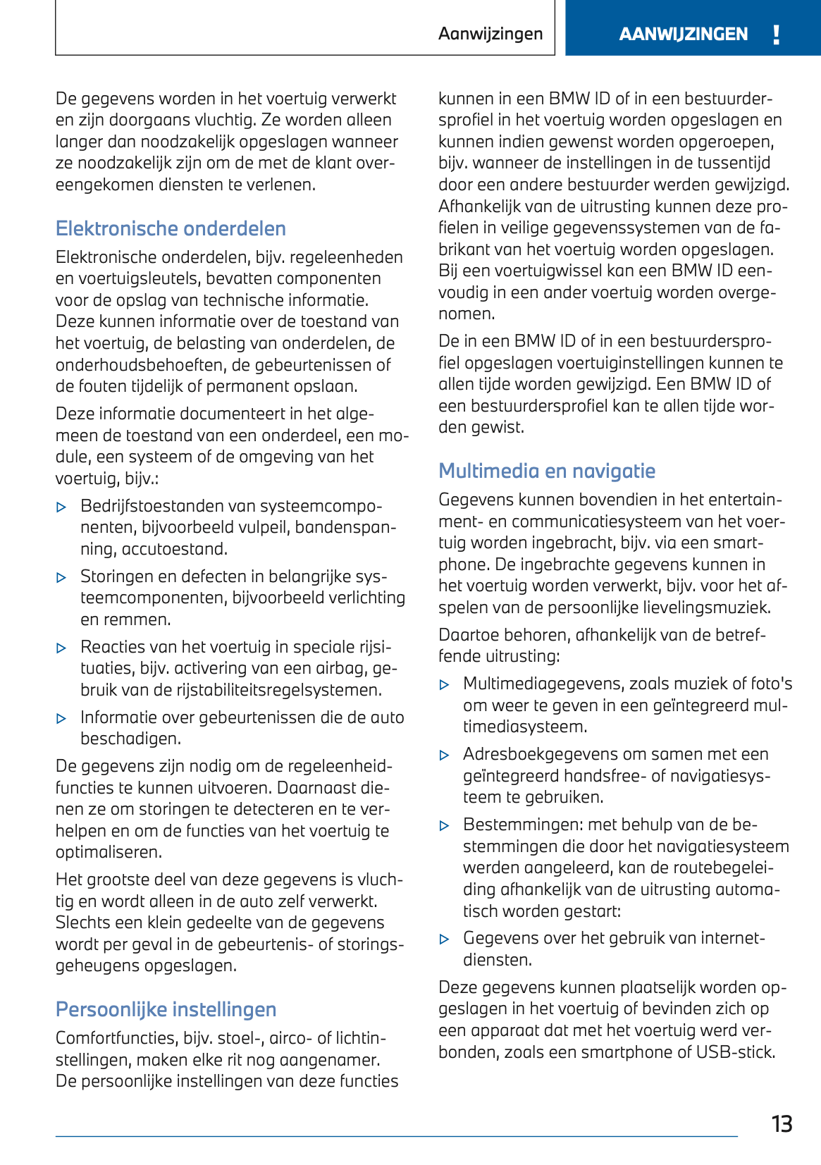 2022-2023 BMW i7 Owner's Manual | Dutch