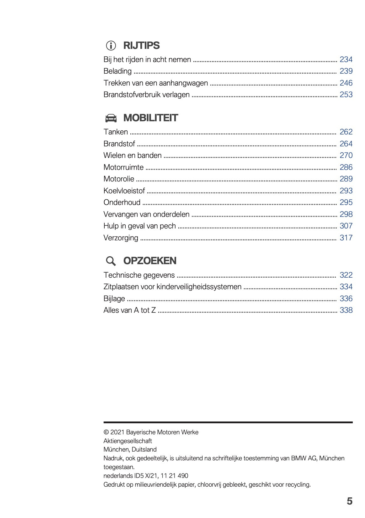 2021-2022 BMW X1 Owner's Manual | Dutch