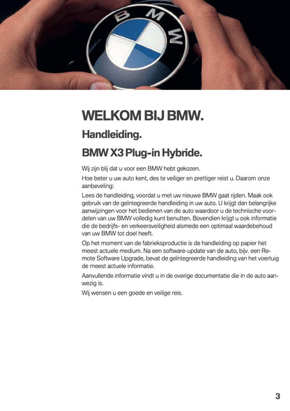 2020 BMW X3 Plug-in-Hybrid Owner's Manual | Dutch