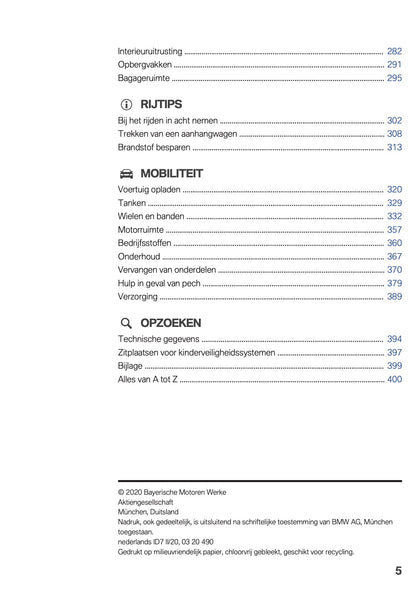 2020 BMW X3 Plug-in-Hybrid Owner's Manual | Dutch