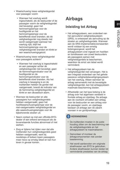 2024-2026 BYD SEAL U DM-i Owner's Manual | Dutch