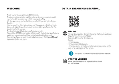 2025 Citroën C5 Aircross Owner's Manual | English