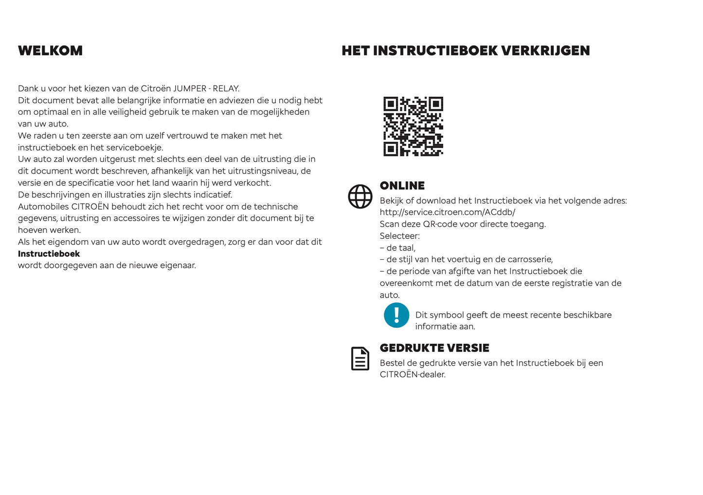 2025 Citroën Jumper/Relay Owner's Manual | Dutch