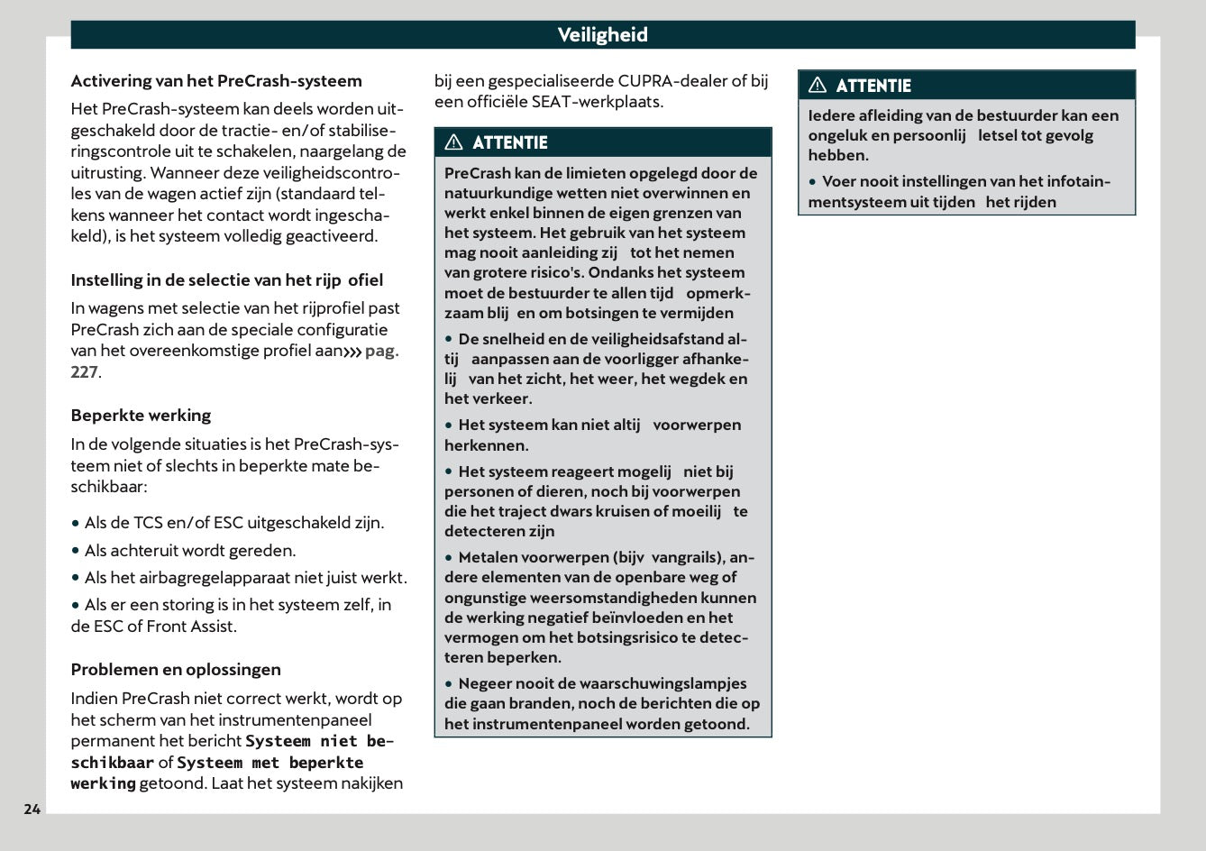 2020-2021 Cupra Formentor Owner's Manual | Dutch