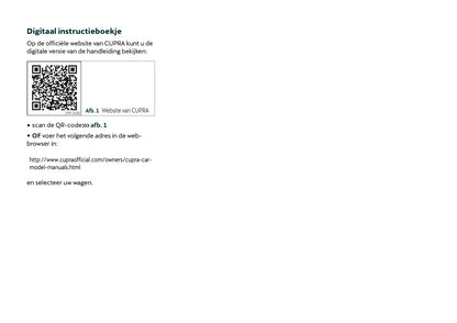 2020-2021 Cupra Formentor Owner's Manual | Dutch