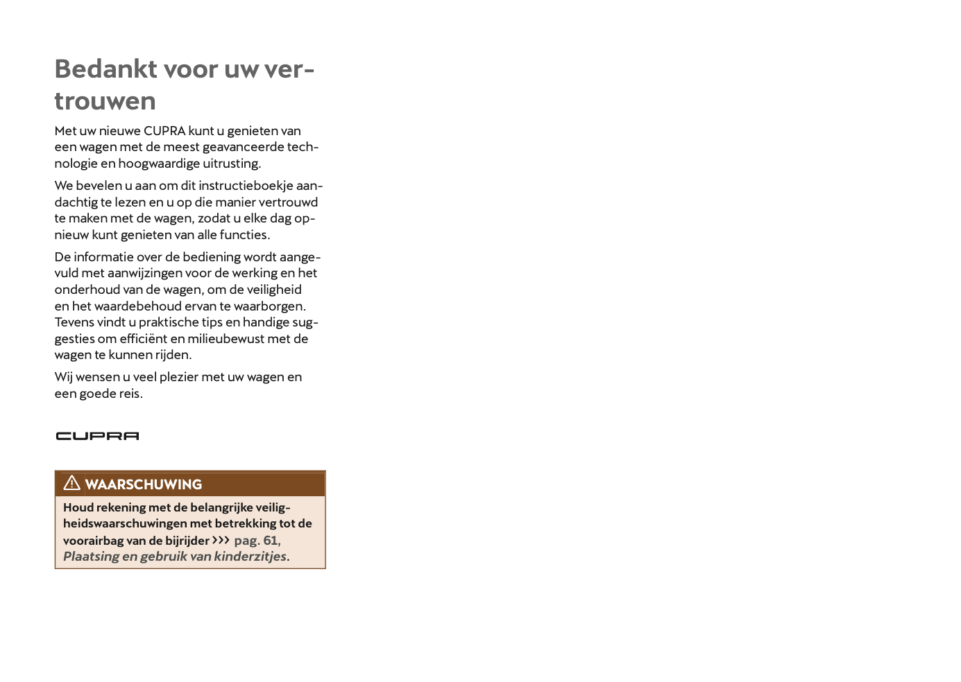 2024-2025 Cupra Tavascan Owner's Manual | Dutch