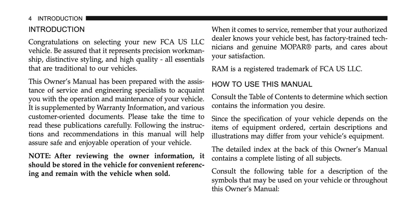 2015 Ram Trucks 1500/2500/3500 Owner's Manual | English US