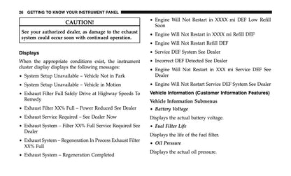 2018 Ram Truck Diesel Owner's Manual Supplement | English