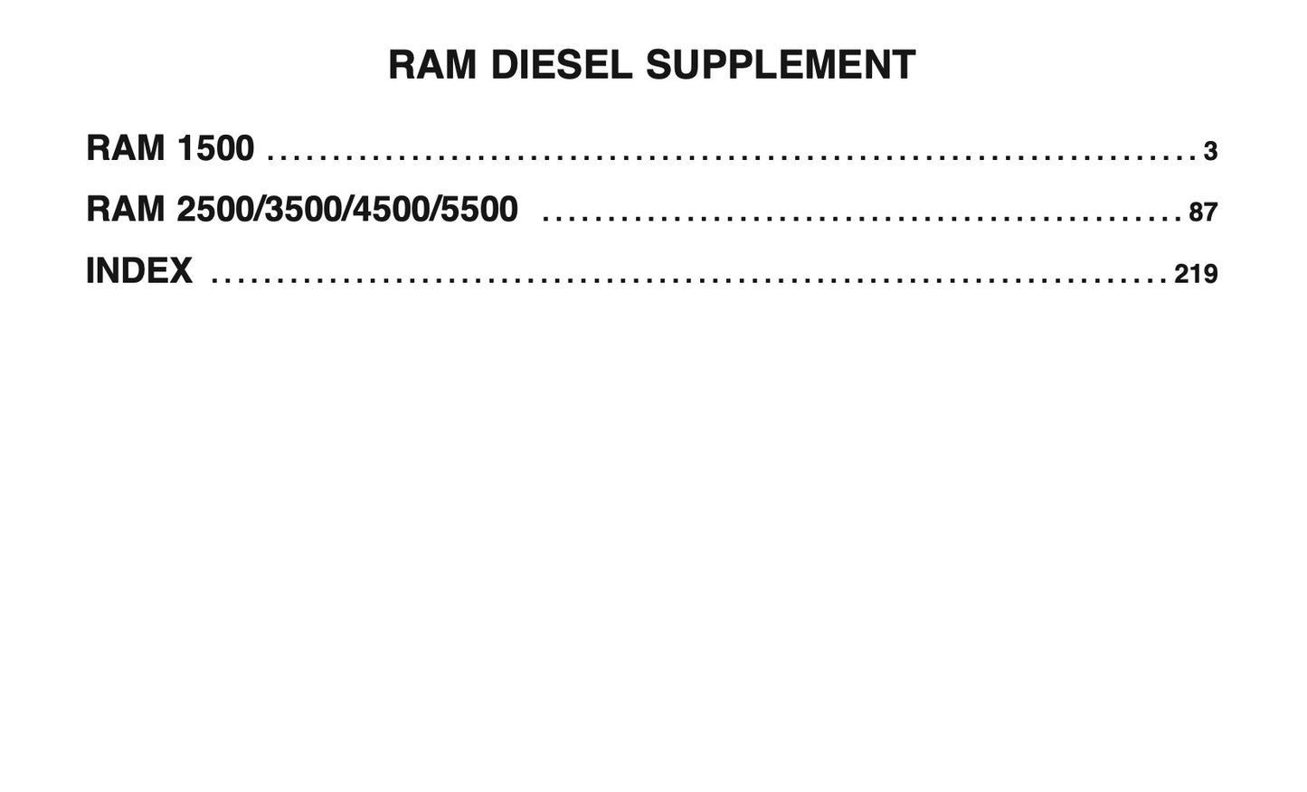 2018 Ram Truck Diesel Owner's Manual Supplement | English