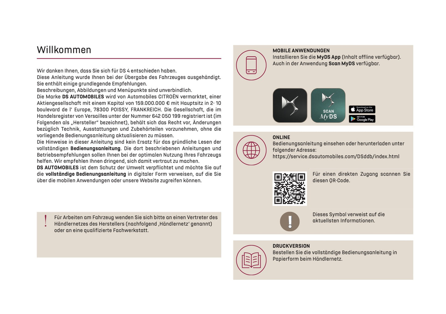 2024-2025 DS Automobiles DS4 Owner's Manual | German