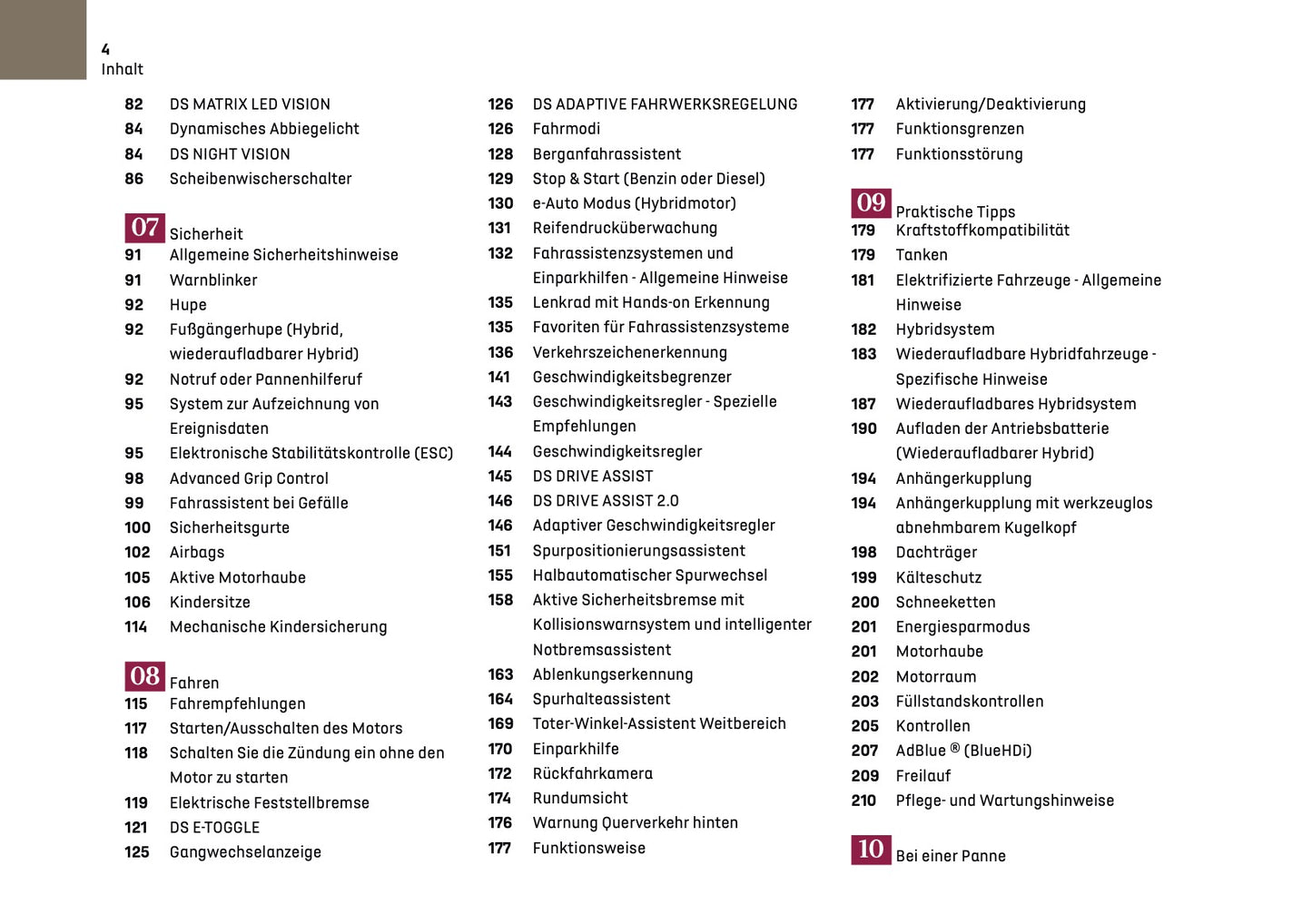 2024-2025 DS Automobiles DS4 Owner's Manual | German