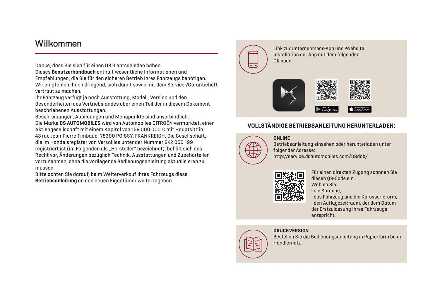 2026 DS Automobiles DS 3 Owner's Manual | German