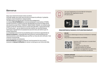 2025 DS Automobiles DS 3 Owner's Manual | French