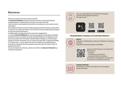 2026 DS Automobiles N8 Owner's Manual | French