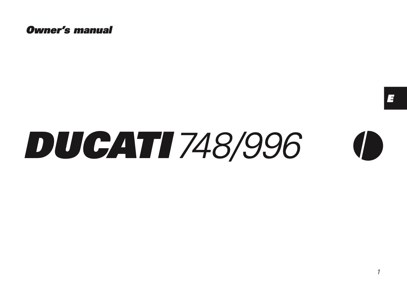 2001 Ducati 748/996 Owner's Manual | English US – Car Manuals