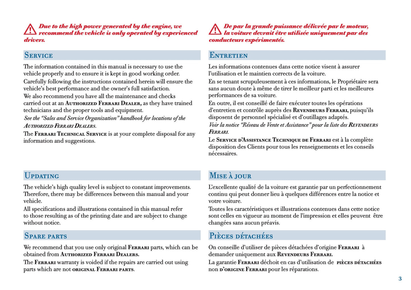 2005 Ferrari 612 Scaglietti Owner's Manual | English US