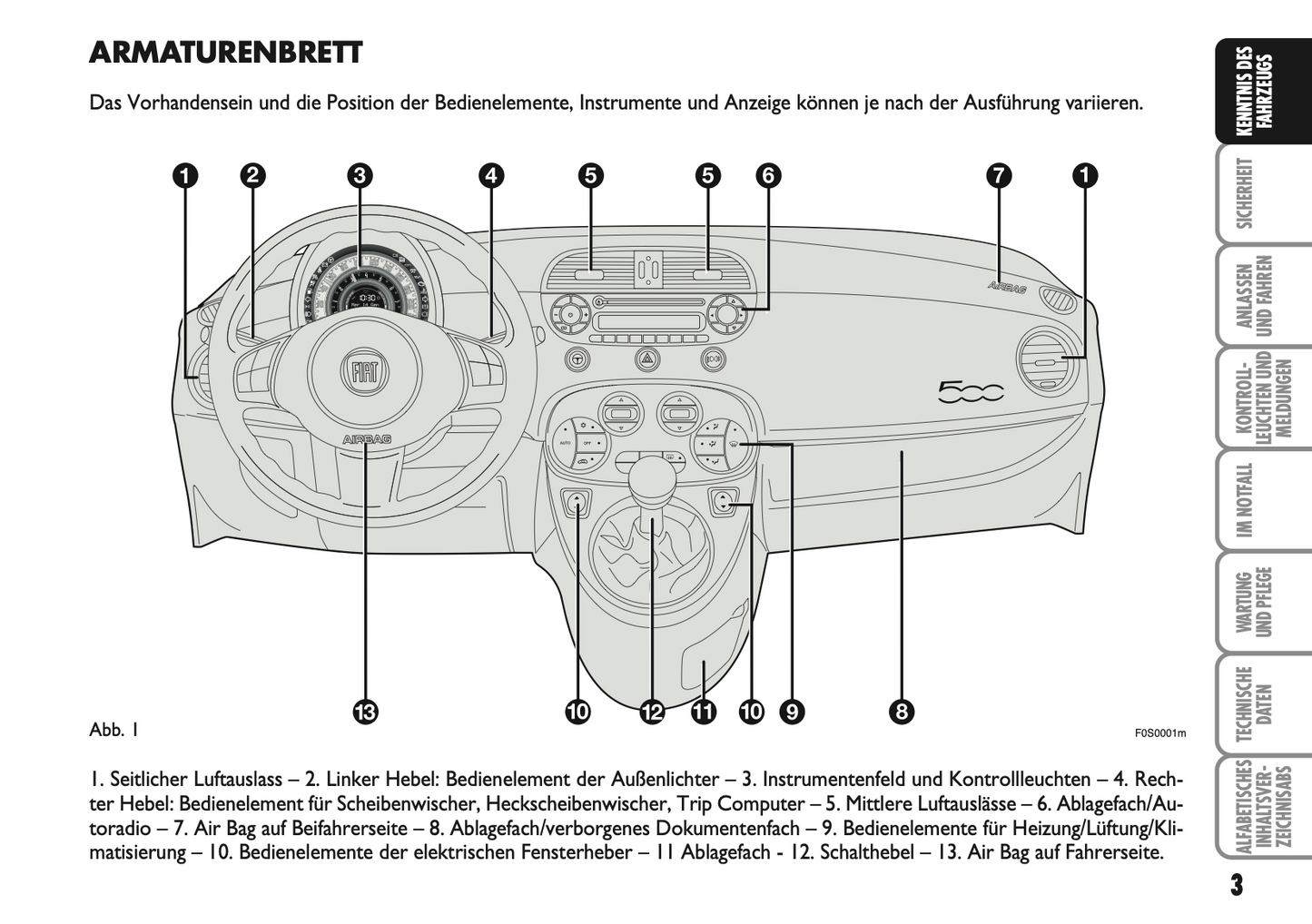 2007-2008 Fiat 500 Bedienungsanleitung | Deutsch