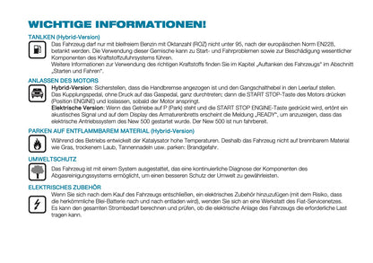 2026 Fiat 500 Owner's Manual | German