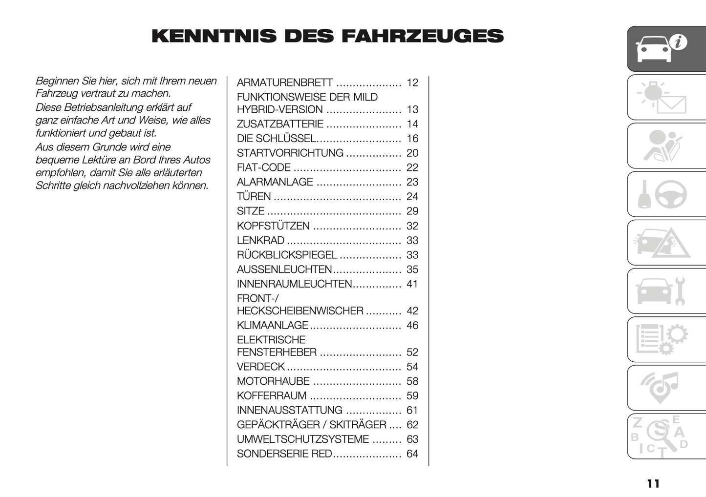 2024-2026 Fiat 500X Bedienungsanleitung | Deutsch