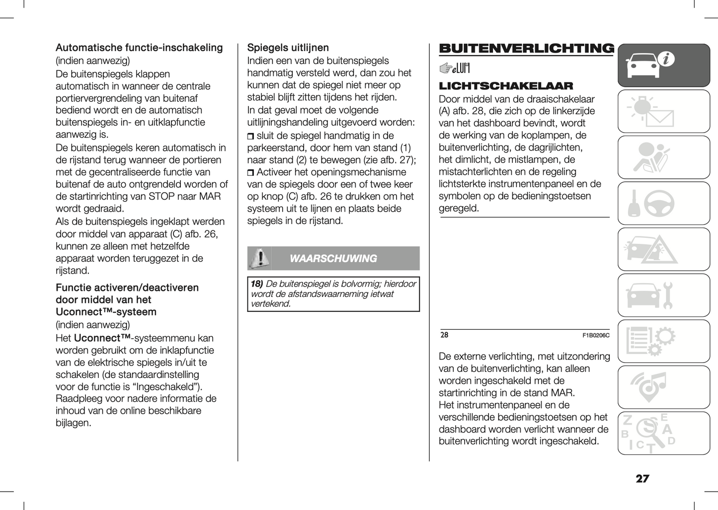 2020-2021 Fiat 500X Owner's Manual | Dutch