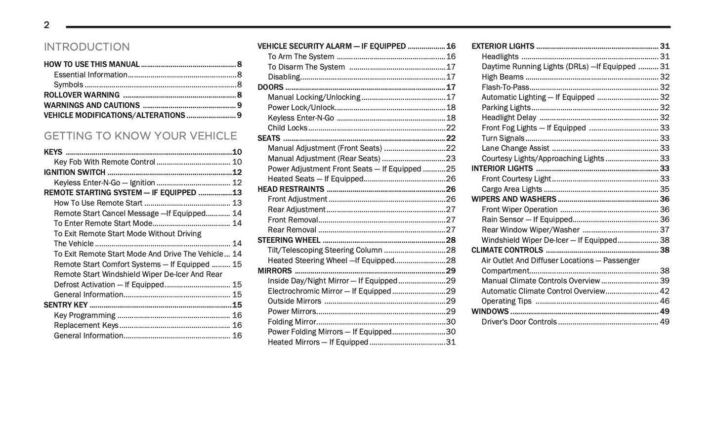 2020 Fiat 500X Owner's Manual | English US