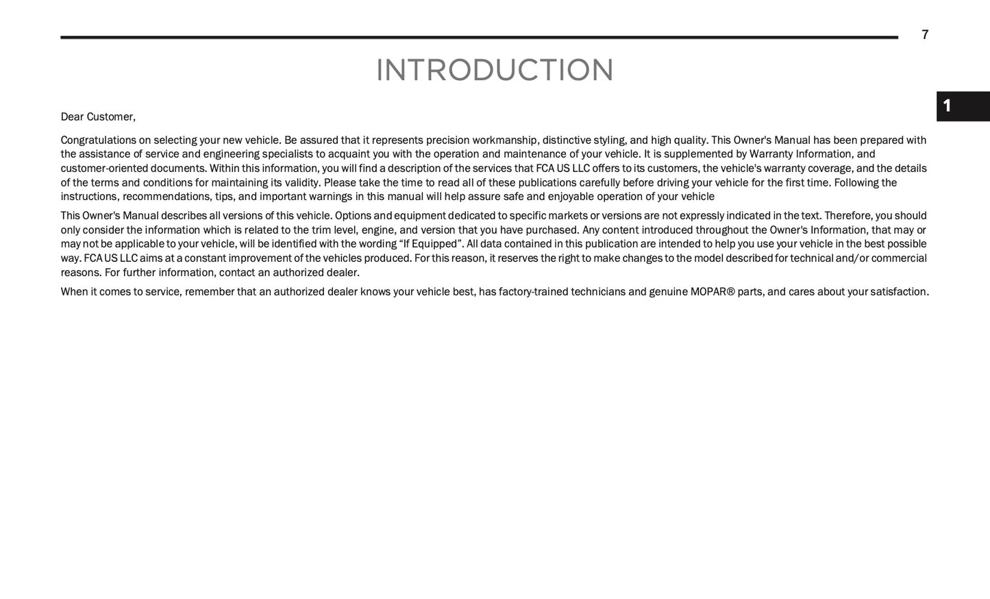 2020 Fiat 500X Owner's Manual | English US