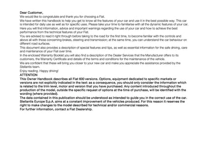 2025-2026 Fiat 600 Owner's Manual | English