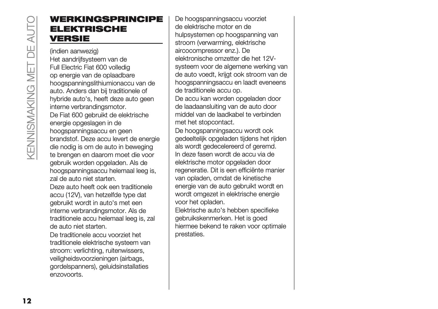 2024-2025 Fiat 600 Owner's Manual | Dutch