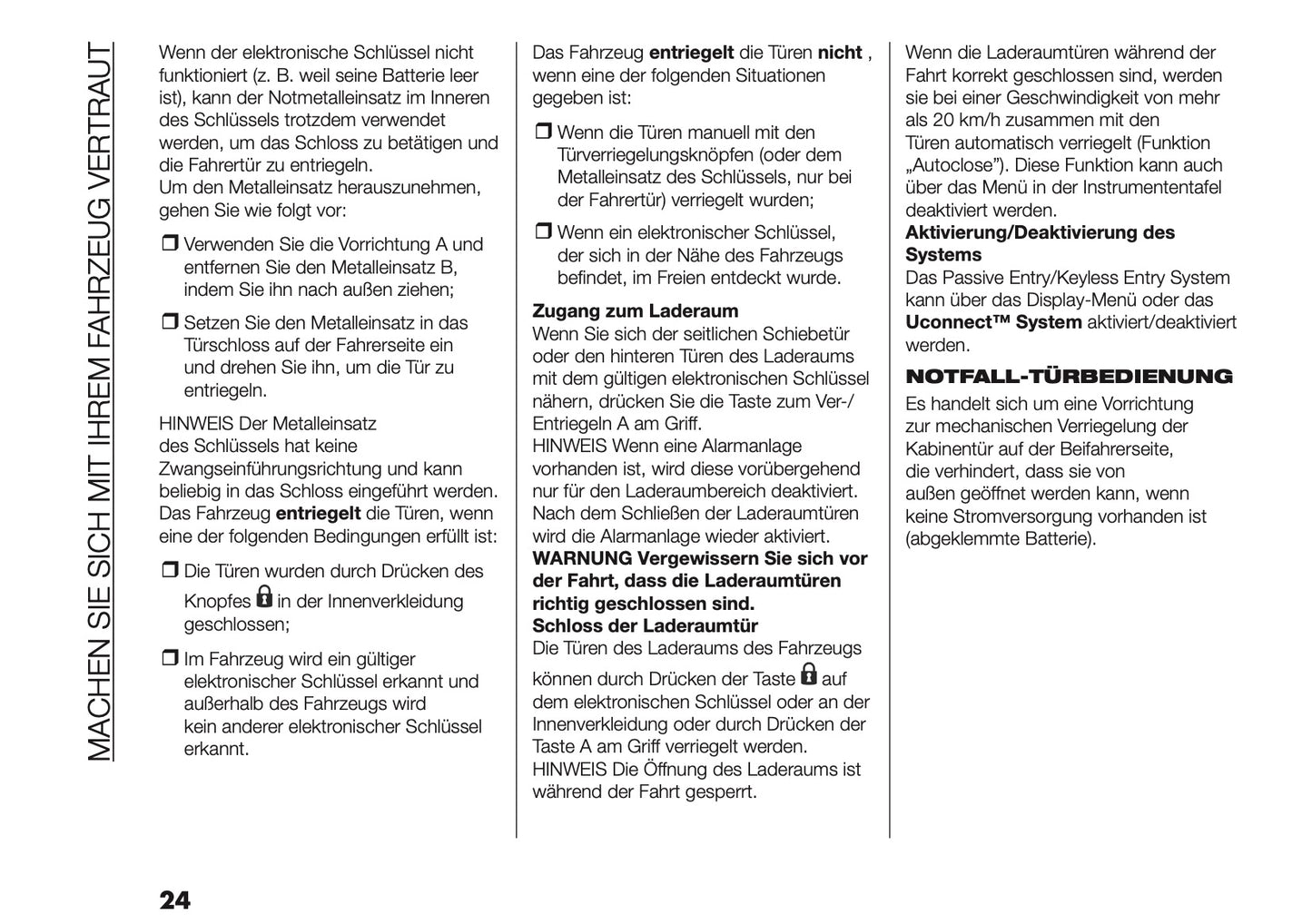 2025-2026 Fiat Ducato Owner's Manual | German