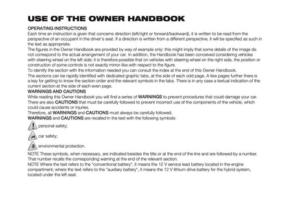 2024-2025 Fiat Panda/Panda Cross Owner's Manual | English