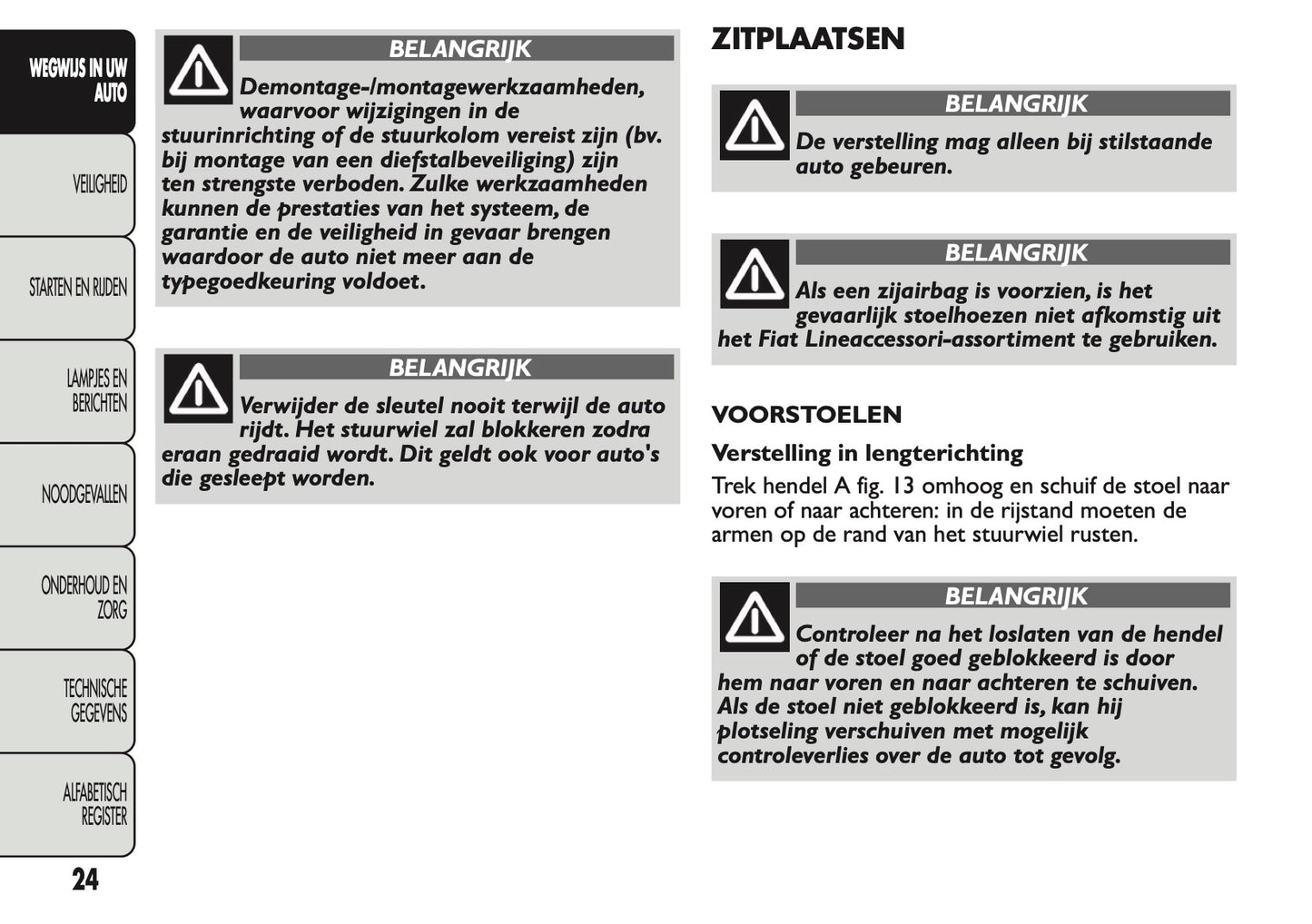 2013 Fiat Panda Owner's Manual | Dutch