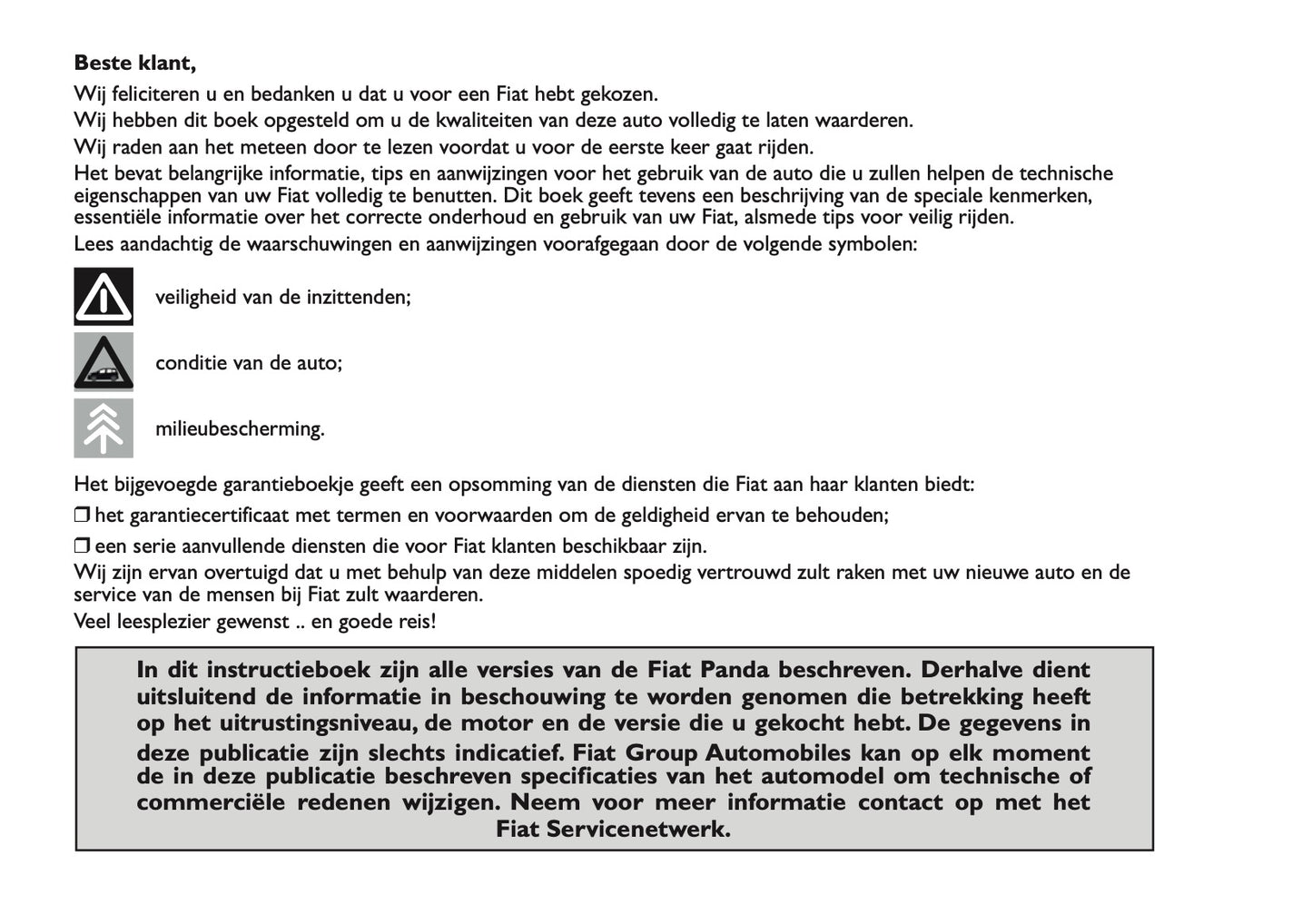 2013 Fiat Panda Owner's Manual | Dutch