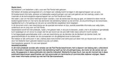2024-2025 Fiat Panda/Pandina Owner's Manual | Dutch