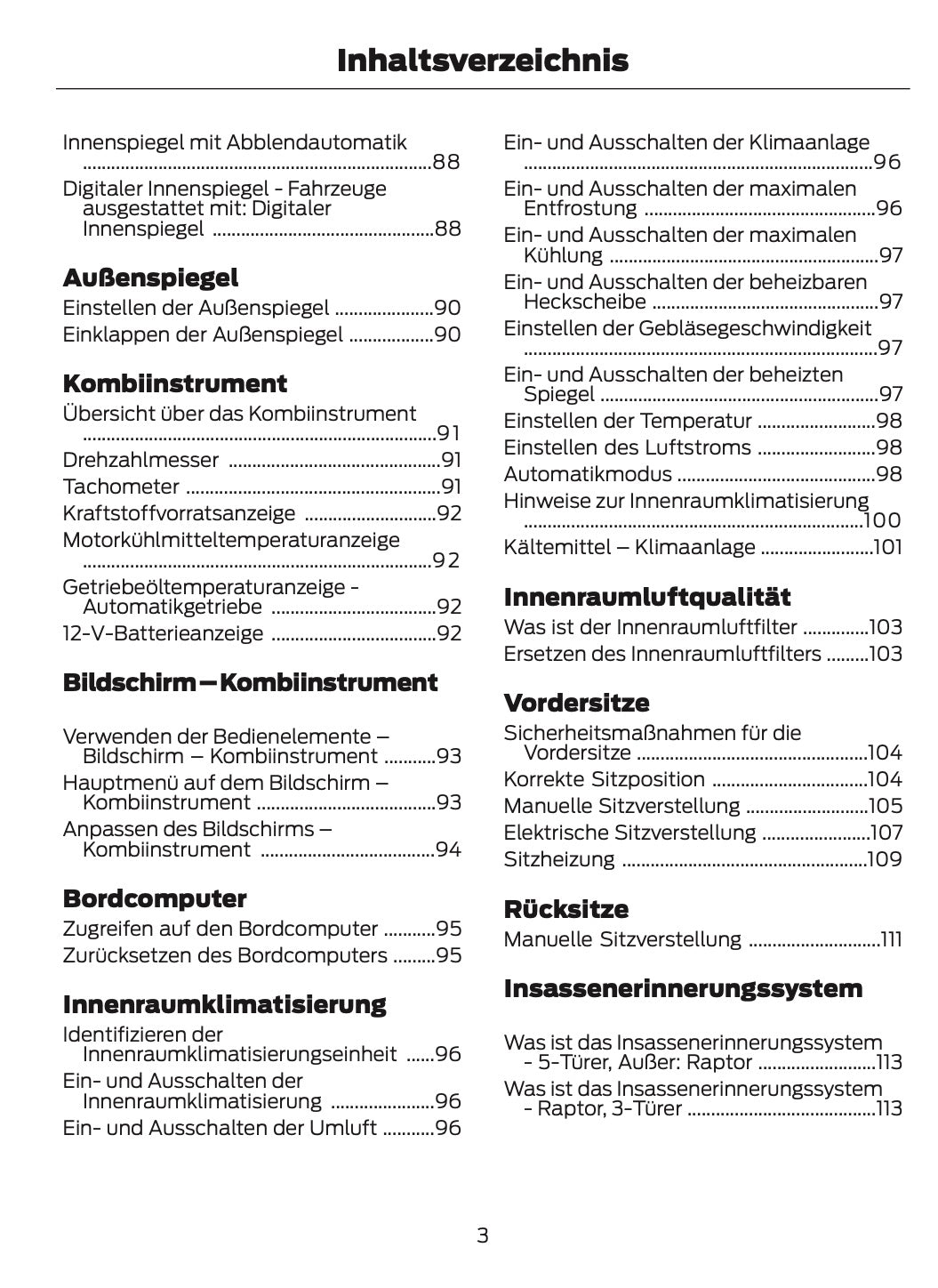 2024-2025 Ford Bronco Owner's Manual | German