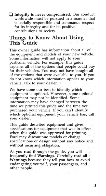 1993 Ford Bronco Owner's Manual | English