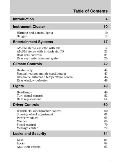 2005 Ford Excursion Owner's Manual | English US