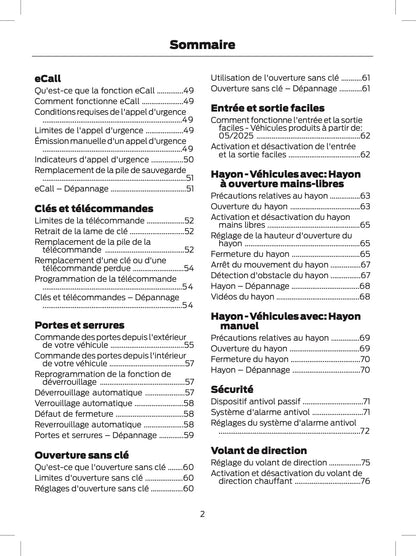 2024-2025 Ford Explorer Owner's Manual | French