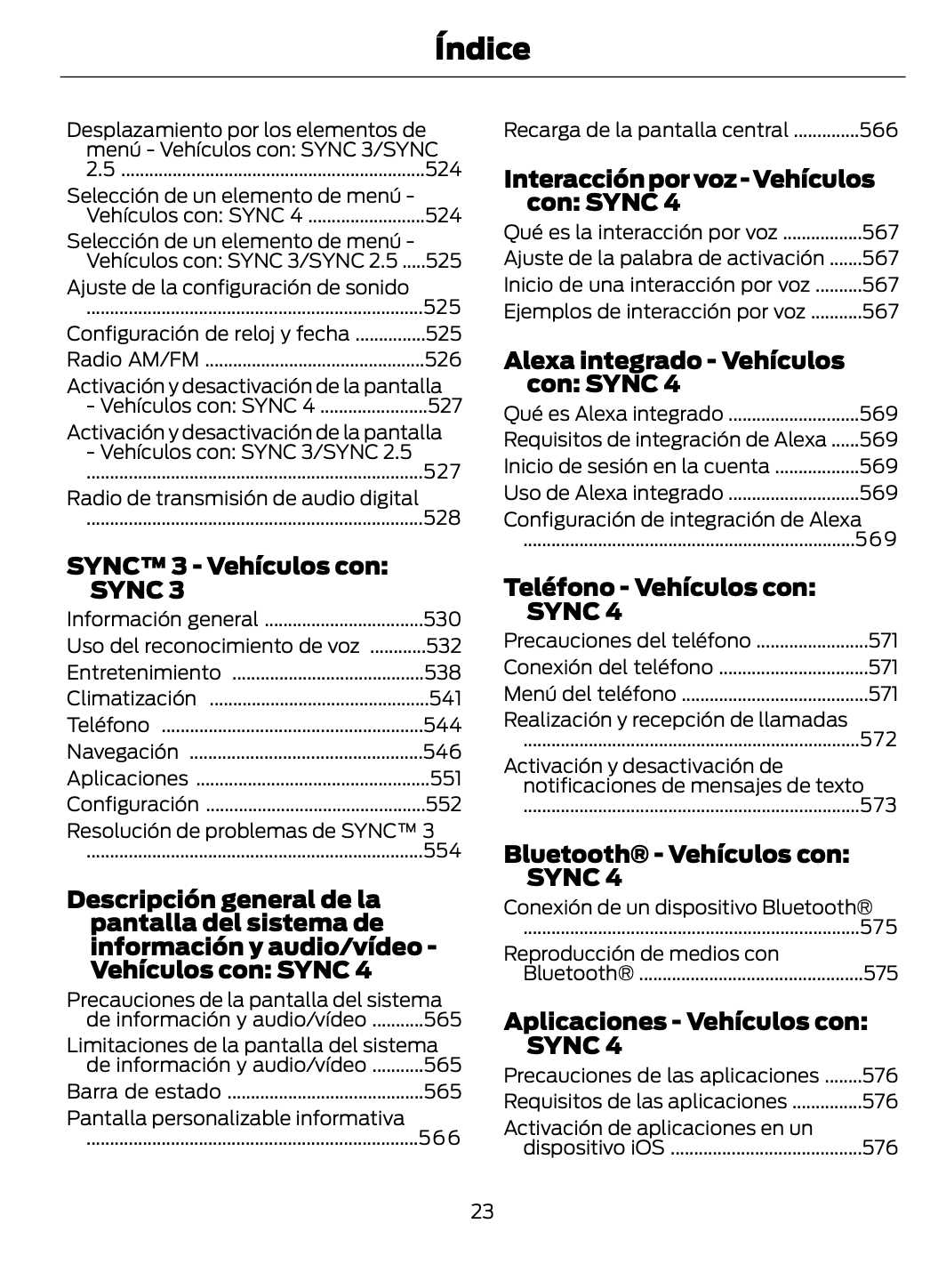 2023-2024 Ford Focus Gebruikershandleiding | Spaans