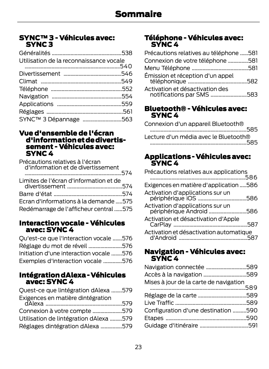 2023-2024 Ford Focus Owner's Manual | French